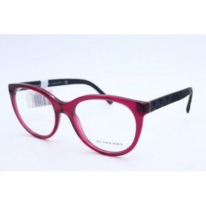 New Burberry B 2176 3496 Cat Eye Pink Optical Frame Eyeglasses Demo Lenses 53mm